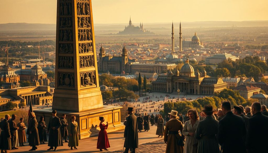 A dramatic scene of key historical events on September 7th, captured in rich, cinematic detail. In the foreground, a towering monument or statue stands tall, its intricate design casting dramatic shadows under warm, golden lighting. In the middle ground, figures in period-accurate costumes engage in lively interactions, their gestures and expressions conveying the significance of the day. The background depicts a sprawling cityscape or landscape, with architectural landmarks and natural elements that evoke the time period. The overall mood is one of reverence, significance, and a sense of timelessness, inviting the viewer to immerse themselves in the historical narrative. A dramatic scene of key historical events on September 7th, captured in rich, cinematic detail. In the foreground, a towering monument or statue stands tall, its intricate design casting dramatic shadows under warm, golden lighting. In the middle ground, figures in period-accurate costumes engage in lively interactions, their gestures and expressions conveying the significance of the day. The background depicts a sprawling cityscape or landscape, with architectural landmarks and natural elements that evoke the time period. The overall mood is one of reverence, significance, and a sense of timelessness, inviting the viewer to immerse themselves in the historical narrative.