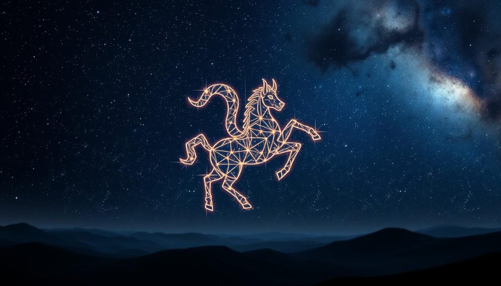 A detailed illustration of the zodiac sign "зодиака" against a starry night sky. The central focus is a glowing celestial figure, its form made of constellations and nebulae, emanating an ethereal, mystical energy. In the background, a panoramic view of the cosmos unfolds, with distant galaxies, swirling nebulae, and twinkling stars. Soft, diffused lighting casts a serene, otherworldly atmosphere, while the composition is balanced and visually striking. The resulting image should capture the essence of the zodiac, conveying a sense of wonder, mystery, and the grandeur of the universe. A detailed illustration of the zodiac sign "зодиака" against a starry night sky. The central focus is a glowing celestial figure, its form made of constellations and nebulae, emanating an ethereal, mystical energy. In the background, a panoramic view of the cosmos unfolds, with distant galaxies, swirling nebulae, and twinkling stars. Soft, diffused lighting casts a serene, otherworldly atmosphere, while the composition is balanced and visually striking. The resulting image should capture the essence of the zodiac, conveying a sense of wonder, mystery, and the grandeur of the universe.