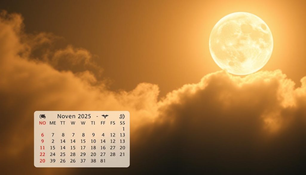 A detailed lunar calendar illustration for November 2025, showcasing the phases of the moon against a serene, atmospheric backdrop. The crescent moon takes center stage, surrounded by wispy clouds and a soft, warm glow. The lunar disk appears to be waxing, casting a gentle, ethereal light across the scene. In the foreground, a delicate, illustrated calendar grid lays out the days and phases, providing a cohesive and visually appealing representation of the November lunar cycle. The overall composition evokes a sense of tranquility and timelessness, perfectly complementing the historical and astrological nature of the article's subject matter. A detailed lunar calendar illustration for November 2025, showcasing the phases of the moon against a serene, atmospheric backdrop. The crescent moon takes center stage, surrounded by wispy clouds and a soft, warm glow. The lunar disk appears to be waxing, casting a gentle, ethereal light across the scene. In the foreground, a delicate, illustrated calendar grid lays out the days and phases, providing a cohesive and visually appealing representation of the November lunar cycle. The overall composition evokes a sense of tranquility and timelessness, perfectly complementing the historical and astrological nature of the article's subject matter.