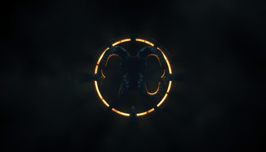 A striking, realistic illustration of the western zodiac sign associated with November 14th. Centered in the frame, a detailed, highly-textured depiction of the zodiac symbol, perhaps crafted from metallic, carved, or gemstone materials. The symbol is illuminated by dramatic, moody lighting, casting intricate shadows that suggest depth and dimension. The background is a dark, atmospheric environment, with muted tones and a sense of mystery. The overall composition conveys the power, significance, and mysticism of the astrological sign, inspiring contemplation of its symbolic meaning and influence.