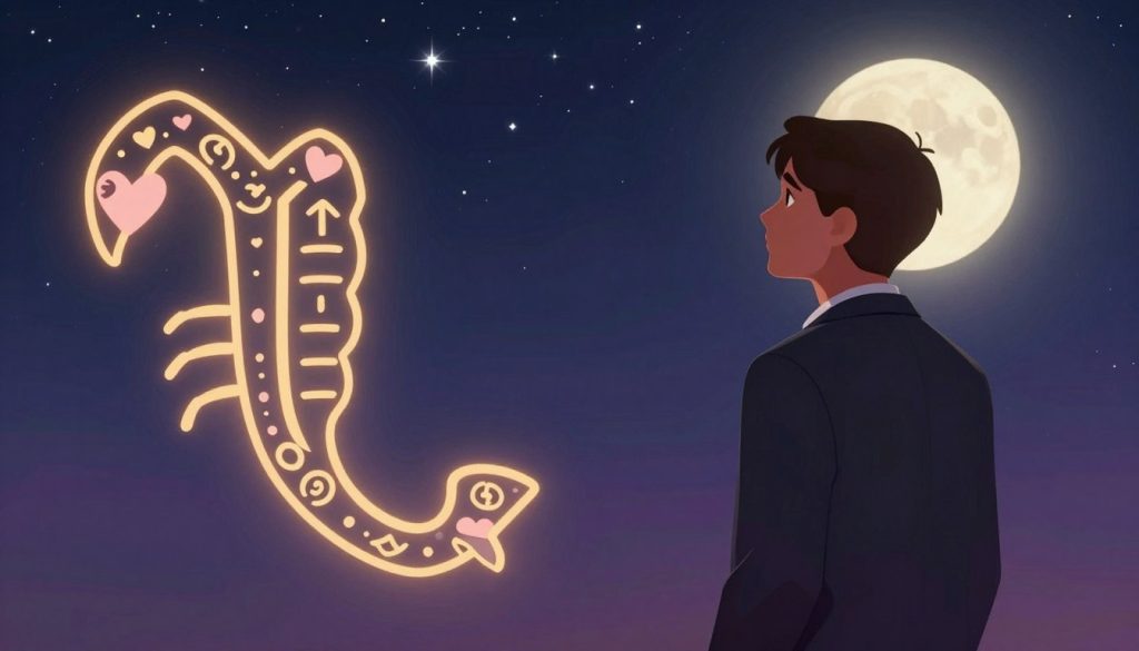 A mysterious and atmospheric digital illustration depicting the Scorpio zodiac sign for the week ahead. In the foreground, a stylized Scorpio symbol intertwined with elegant designs representing love, work, and finances. The middle ground features a figure, a person dressed in professional business attire, gazing thoughtfully towards a starry sky, symbolizing introspection and change. The background showcases a serene night sky filled with twinkling stars and a glowing full moon, casting soft light onto the scene. The overall mood is contemplative and empowering, highlighting the strength and resilience of Scorpio. Use warm lighting with a mix of deep blues and purples to create a mystical ambiance, ensuring a balance between elements that reflects transformation and inner strength. A mysterious and atmospheric digital illustration depicting the Scorpio zodiac sign for the week ahead. In the foreground, a stylized Scorpio symbol intertwined with elegant designs representing love, work, and finances. The middle ground features a figure, a person dressed in professional business attire, gazing thoughtfully towards a starry sky, symbolizing introspection and change. The background showcases a serene night sky filled with twinkling stars and a glowing full moon, casting soft light onto the scene. The overall mood is contemplative and empowering, highlighting the strength and resilience of Scorpio. Use warm lighting with a mix of deep blues and purples to create a mystical ambiance, ensuring a balance between elements that reflects transformation and inner strength.