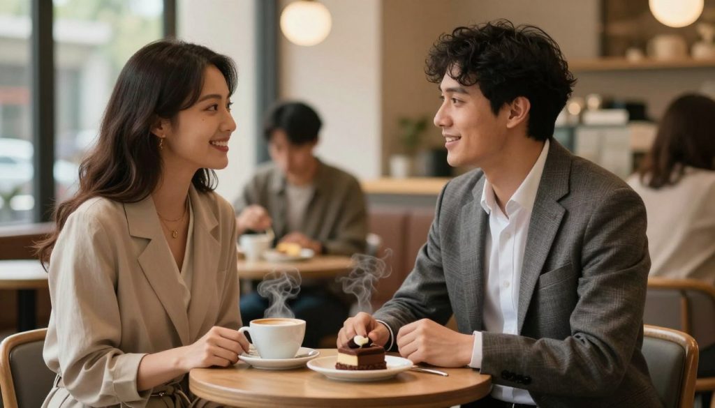 A serene and enchanting scene depicting a Capricorn couple enjoying a peaceful moment together in a cozy café. In the foreground, a couple dressed in tasteful, professional casual attire, engaged in a deep and meaningful conversation, their expressions reflecting warmth and affection. In the middle ground, intimate details like a small table adorned with a steaming cup of coffee and a shared dessert, symbolizing connection and sharing. In the background, soft lighting creates an inviting atmosphere, with blurred hints of other patrons engaged in their own interactions, enhancing the sense of community and connection. The overall mood is one of love, harmony, and open communication, with a warm color palette evoking feelings of comfort and intimacy. A serene and enchanting scene depicting a Capricorn couple enjoying a peaceful moment together in a cozy café. In the foreground, a couple dressed in tasteful, professional casual attire, engaged in a deep and meaningful conversation, their expressions reflecting warmth and affection. In the middle ground, intimate details like a small table adorned with a steaming cup of coffee and a shared dessert, symbolizing connection and sharing. In the background, soft lighting creates an inviting atmosphere, with blurred hints of other patrons engaged in their own interactions, enhancing the sense of community and connection. The overall mood is one of love, harmony, and open communication, with a warm color palette evoking feelings of comfort and intimacy.