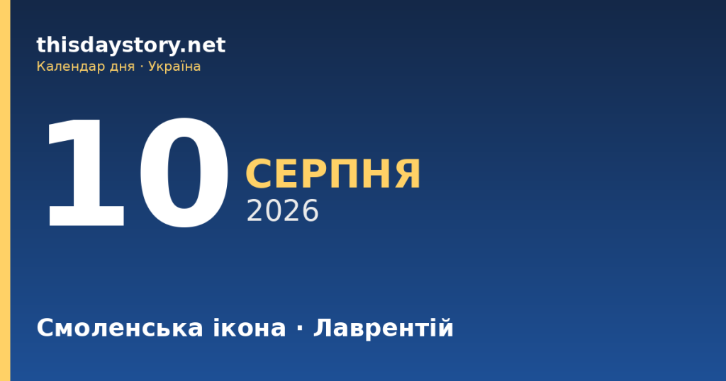 10 серпня — Смоленська ікона, події в історії, іменини