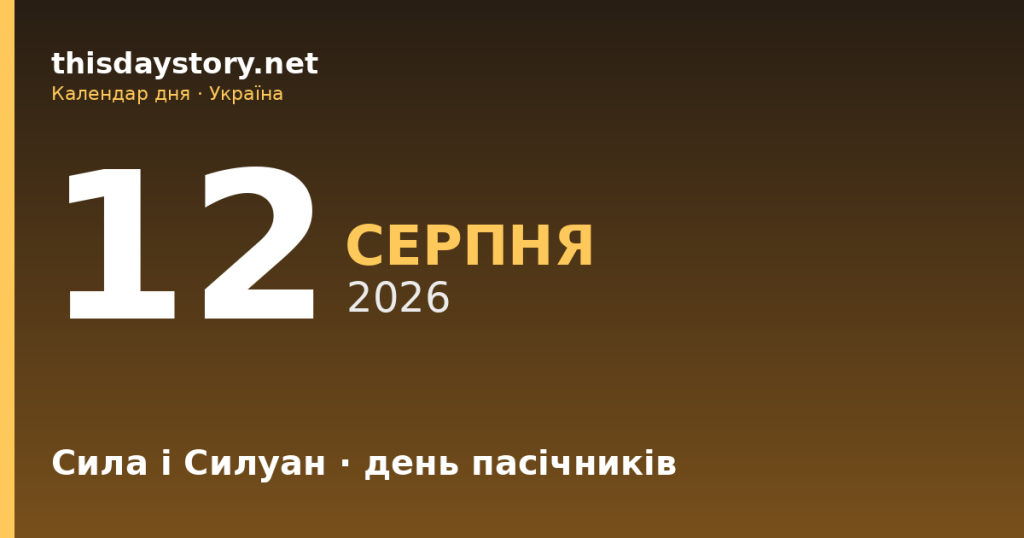 12 серпня — Сила і Силуан, події в історії, іменини