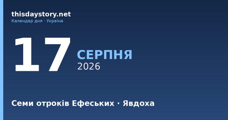 17 серпня — семи отроків Ефеських, події в історії, іменини