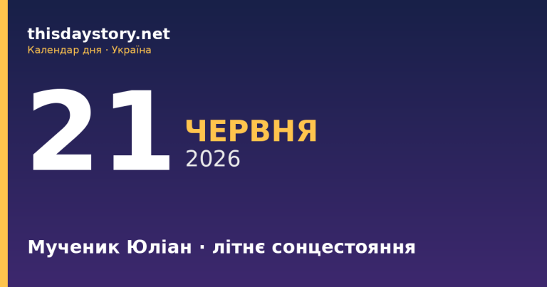 21 червня — яке свято, події в історії, іменини