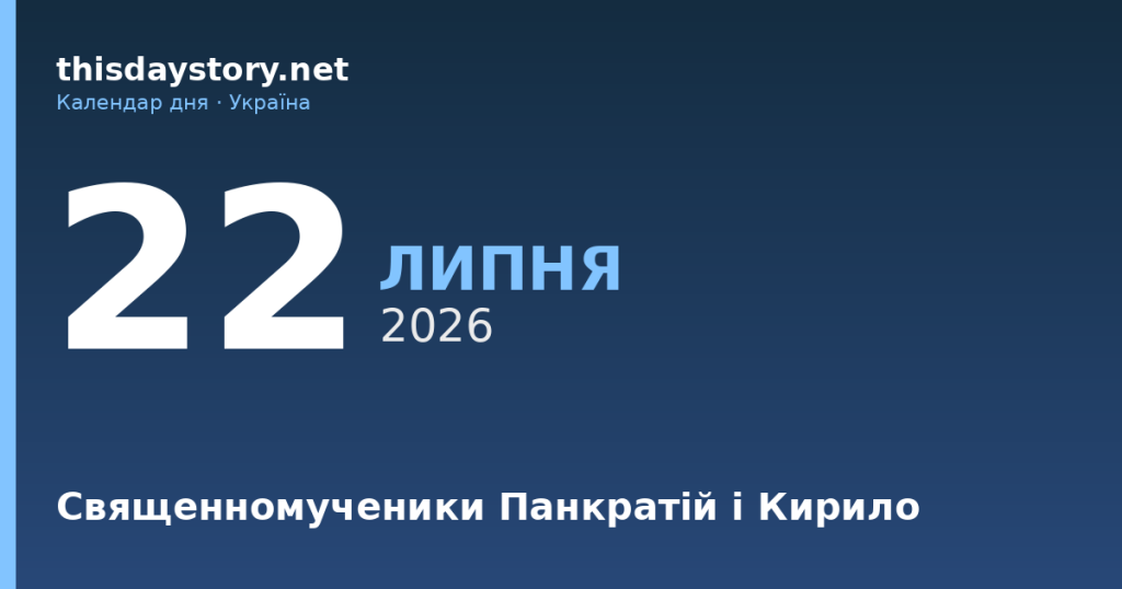 22 липня — яке свято, події в історії, іменини