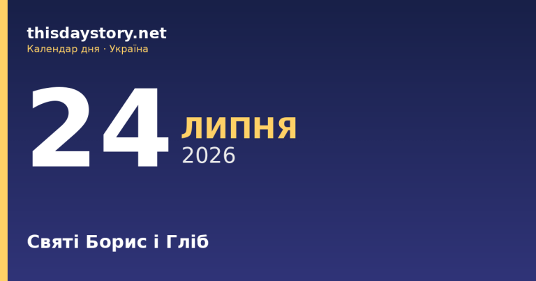 24 липня — святі Борис і Гліб, події в історії, іменини