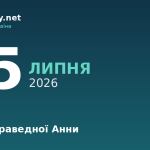 25 липня — Успіння праведної Анни, події в історії, іменини