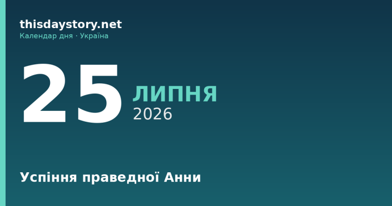 25 липня — Успіння праведної Анни, події в історії, іменини