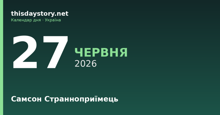 27 червня — яке свято, події в історії, іменини